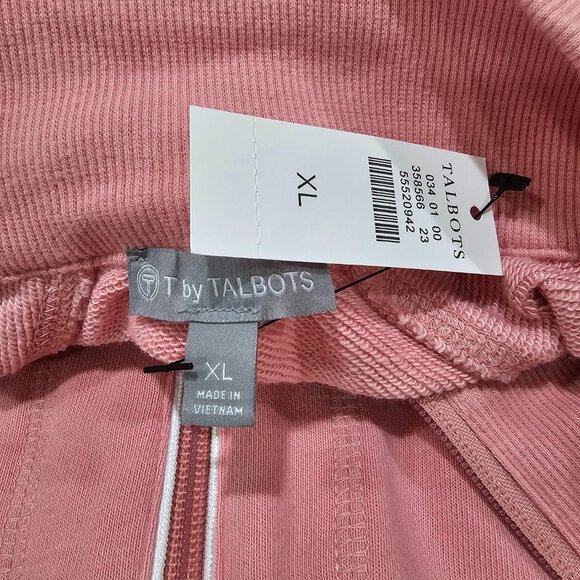 NWT Women's T by Talbots Zip Front Mock Neck Jacket Pink Dusty Rose Size XL - Picture 4 of 6